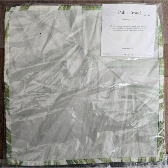 Pottery Barn Palm Frond Organic Cotton Table Square Decor DH933 - Picture 3 of 4